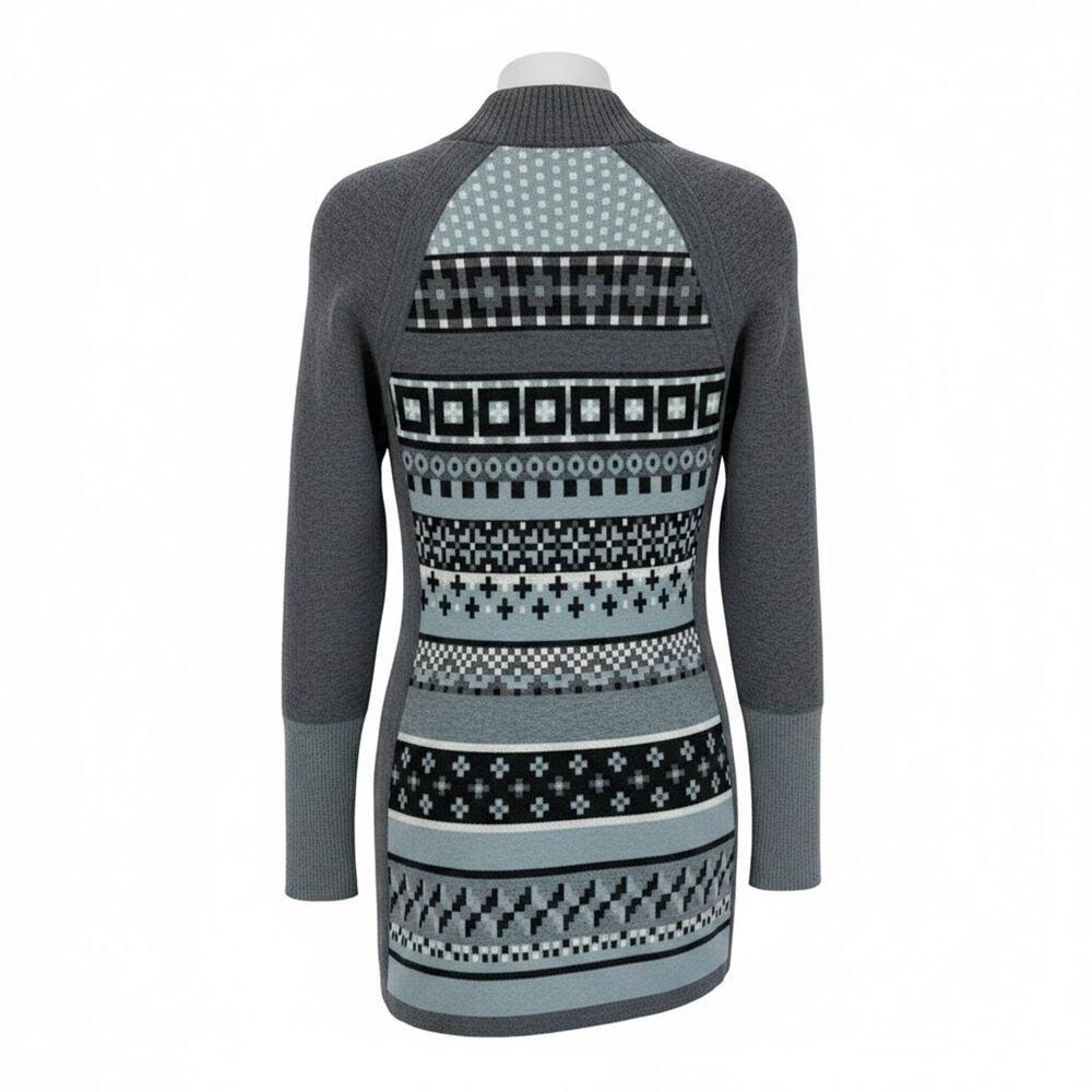 Title Nine Blue Gray Quarter Zip Sweater Small Wool Blend Athletic Pullover - Picture 6 of 11